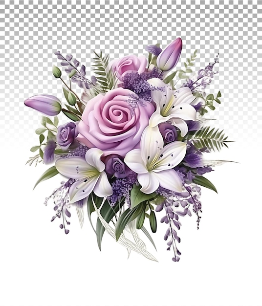 PSD wedding bouquet transparency on a clear background seamless integration assured