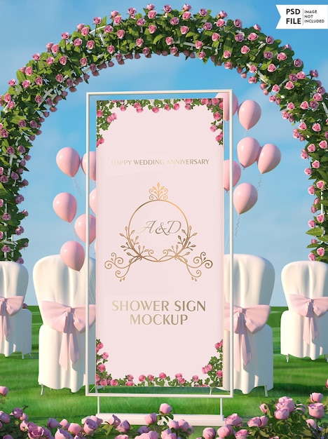 PSD mockup di banner da sposa per matrimonio