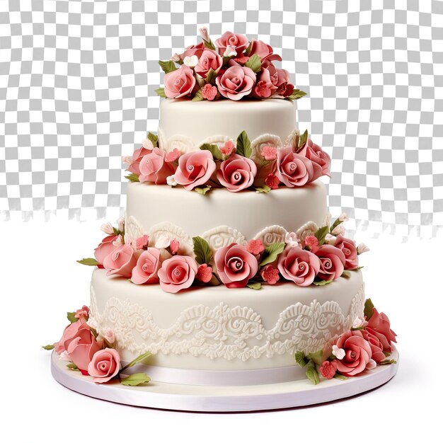 PSD wedding cake for guests at a wedding party isolated on transparent background