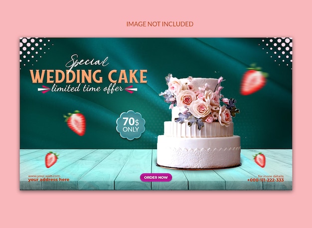 PSD wedding cake social media web post design.