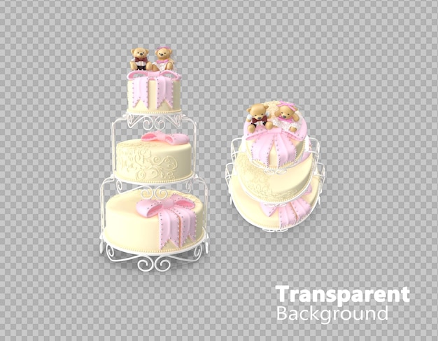 PSD wedding cake on transparent background