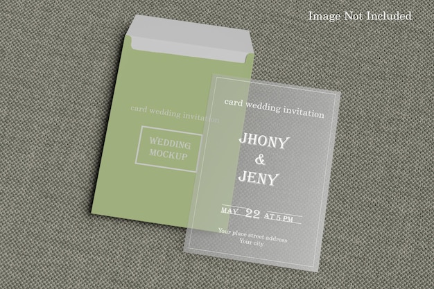 Wedding card invitation mockup