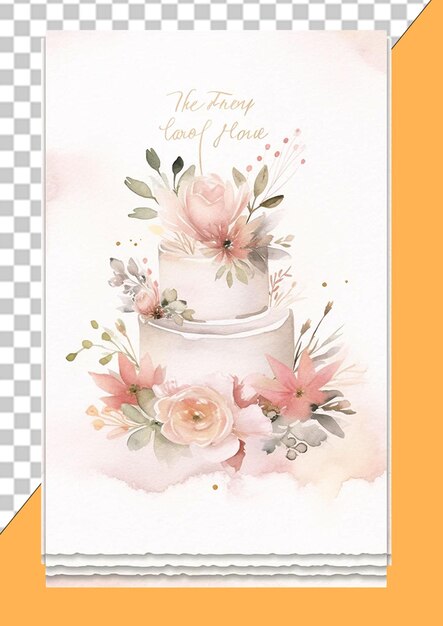 PSD wedding card png illustration