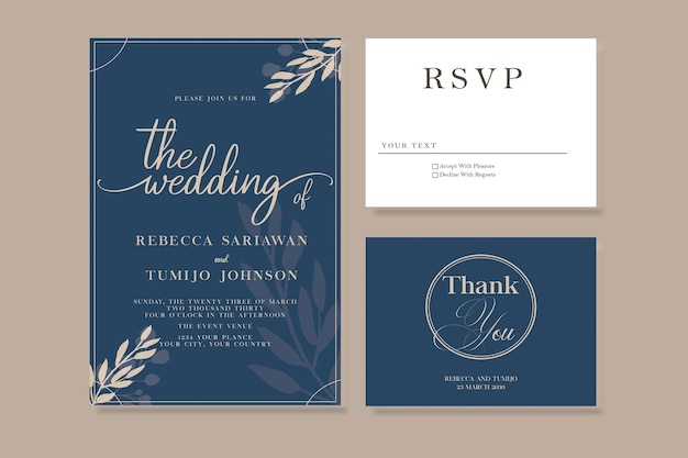 PSD wedding card with beautiful hand drawn watercolor backgroundincludes invintation psd