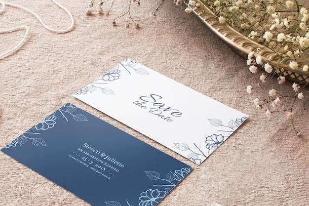 Wedding cards mockup