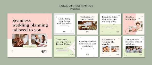 PSD wedding celebration  instagram posts