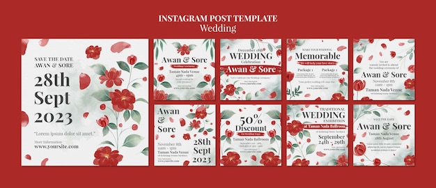 Wedding celebration instagram posts