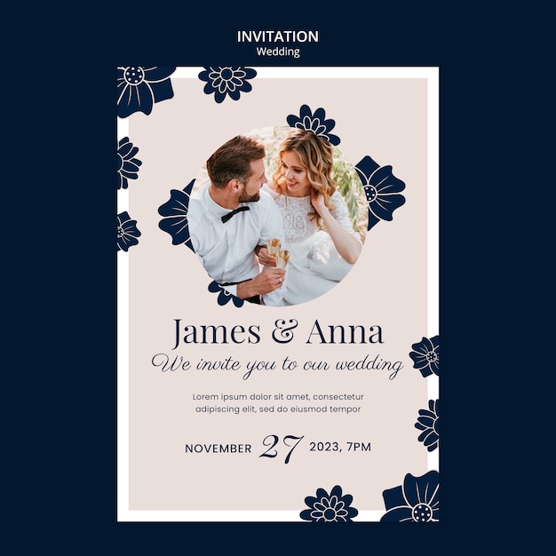 Wedding  celebration invitation template