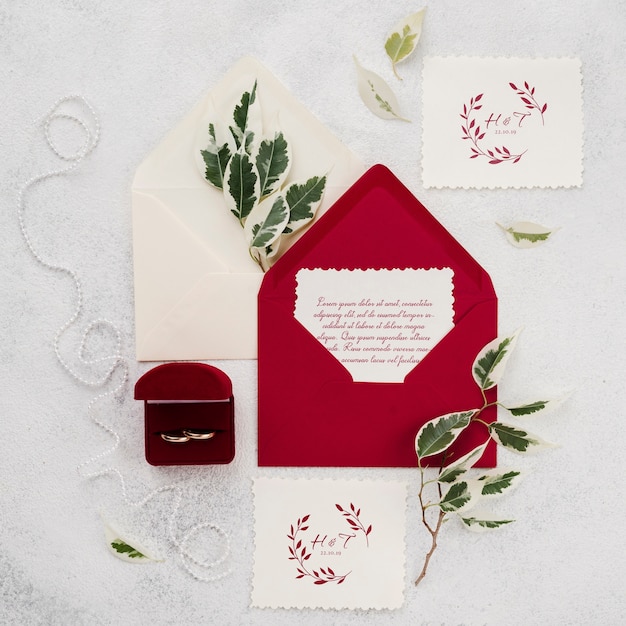 PSD wedding concept mock-up invitation