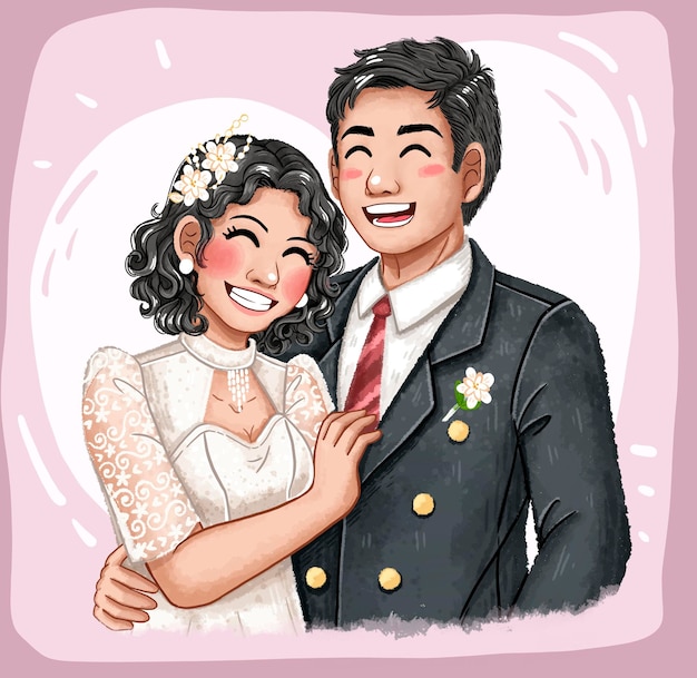 wedding couple loving marriage wedding dress