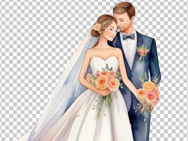 PSD 花を飾った結婚式のカップル