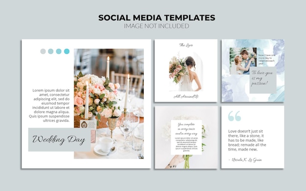 Wedding day instagram social media post templates