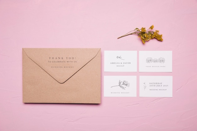 PSD wedding envelope design mock-up