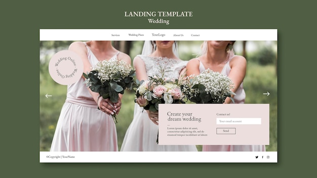 PSD wedding event landing page