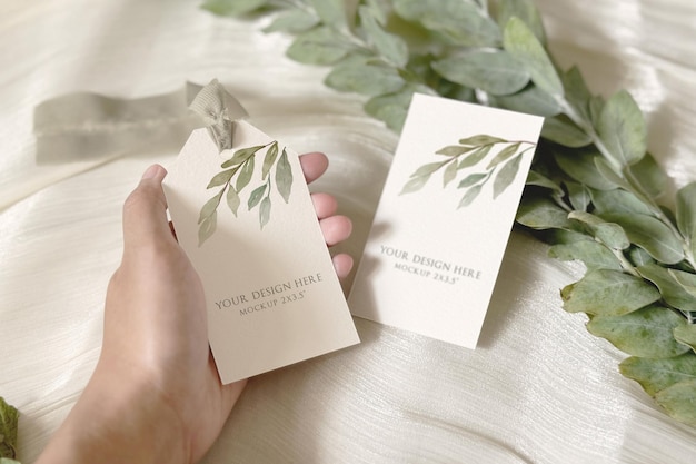 PSD wedding favor tag mockup