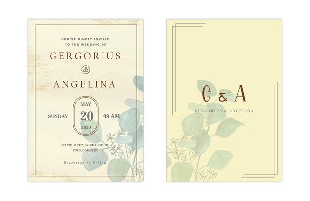 結婚式の花の黄金の招待カードはピンクの花psdで日付のデザインを保存します