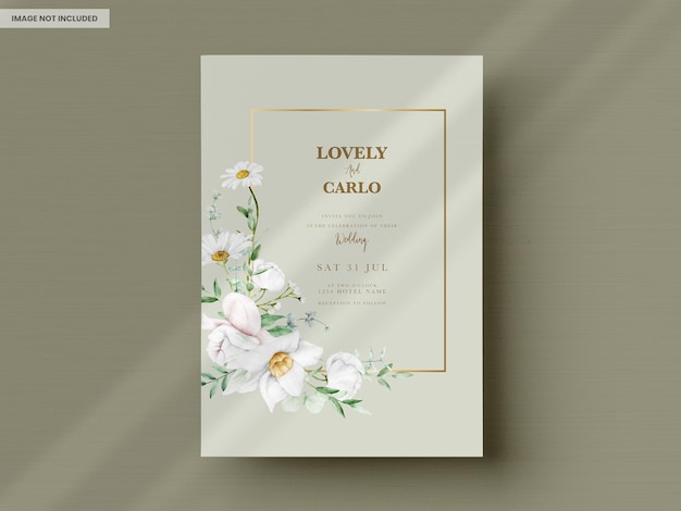 PSD wedding floral invitation template