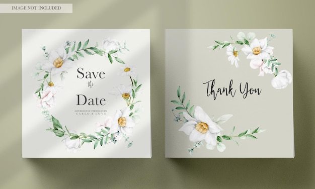 PSD wedding floral invitation template