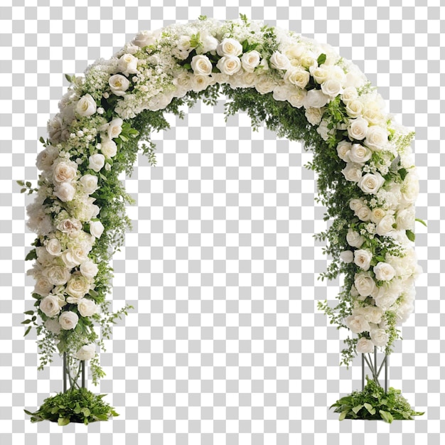 PSD wedding flower arch isolated on transparent background