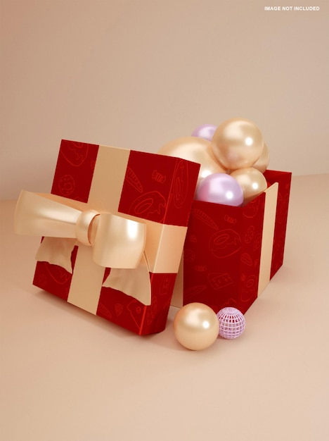 Wedding gift box mockup