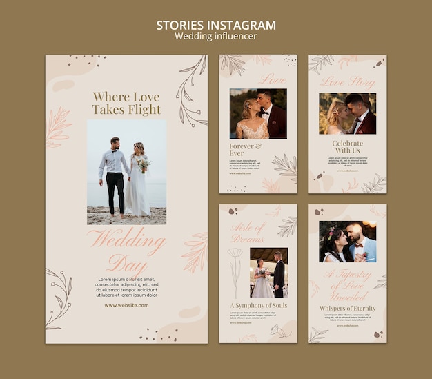 PSD wedding influencer template design