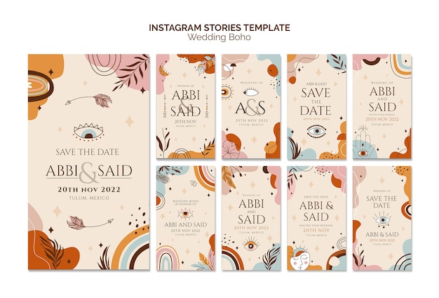 Wedding instagram stories template design