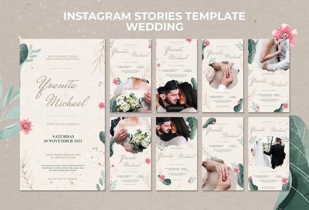 PSD wedding instagram stories