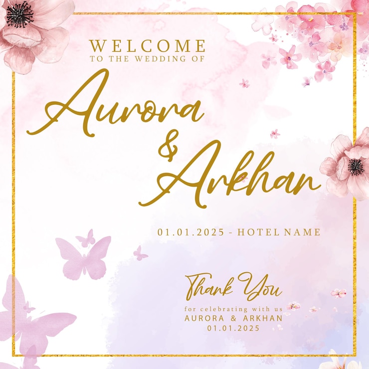 PSD wedding invitation autumn mockup