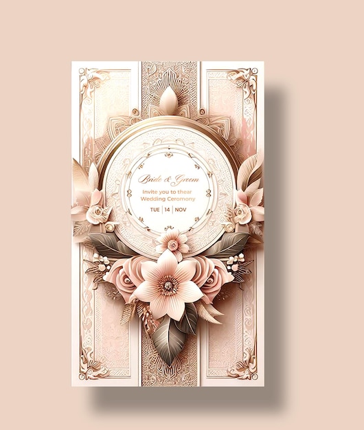 PSD wedding invitation card design free template