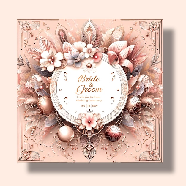 PSD wedding invitation card design free template