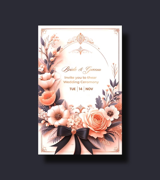 PSD wedding invitation card design free template
