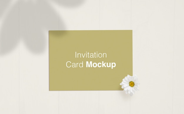 PSD wedding invitation card mockup isolated