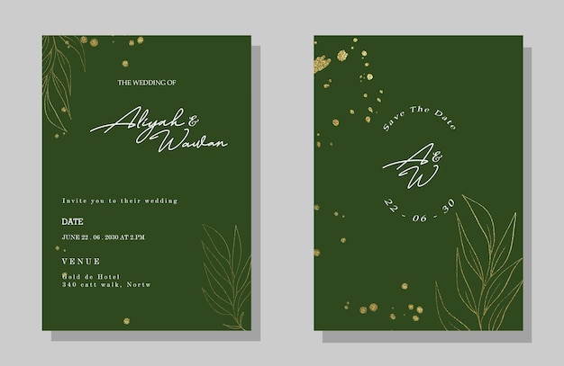 Wedding invitation card suite with daisy flower templates psd