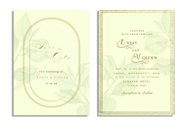 PSD wedding invitation card suite with daisy flower templates psd