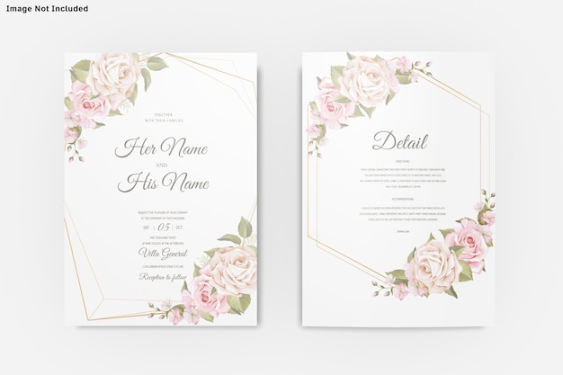 PSD wedding invitation card template insolated