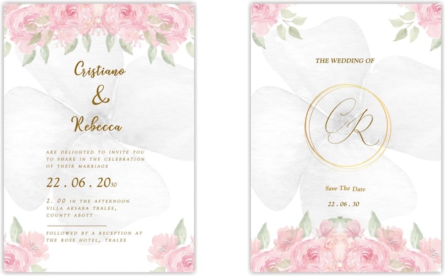 Wedding invitation card template with text