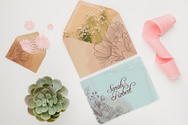 Wedding invitation concept mock-up