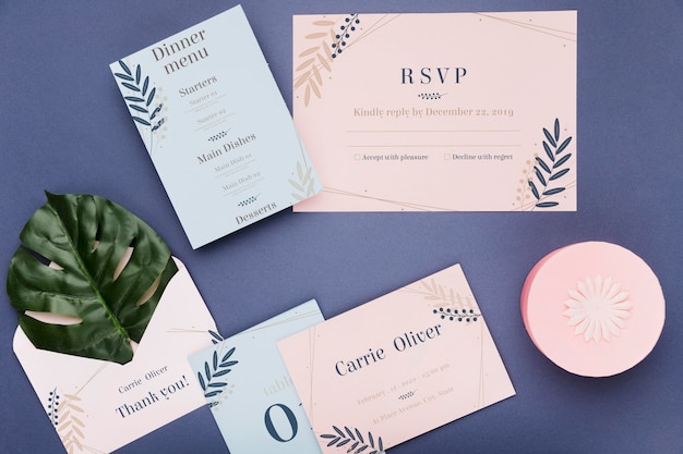 Wedding invitation concept mock-up