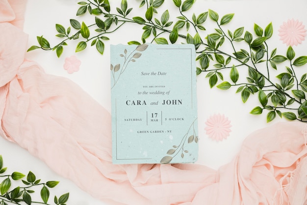 PSD wedding invitation concept mock-up