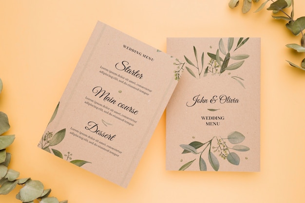 Wedding invitation concept mock-up