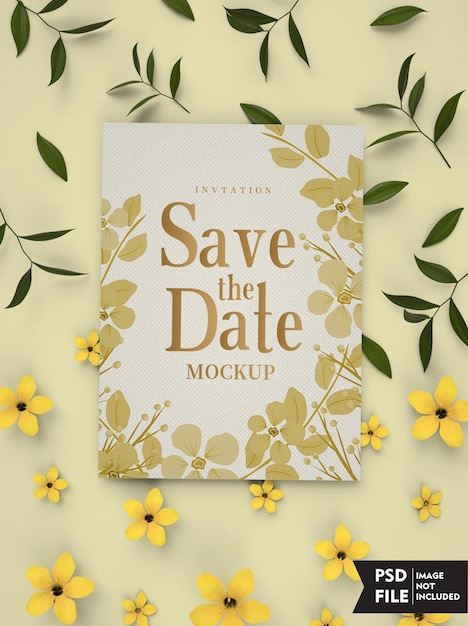 Wedding invitation cover mockup