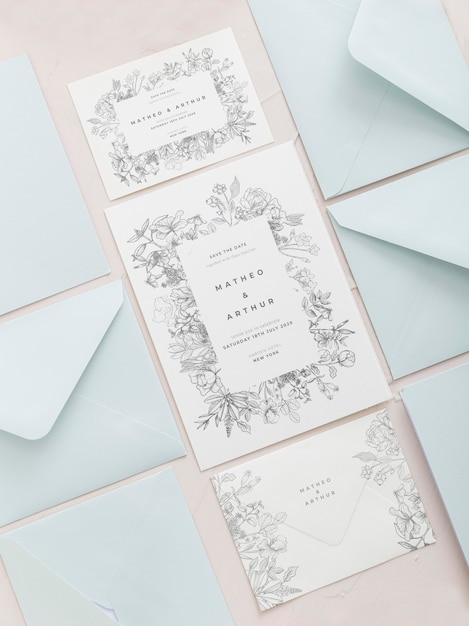 PSD wedding invitation decoration