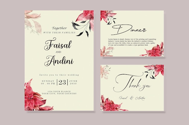 Wedding invitation elegant invite thank you premium