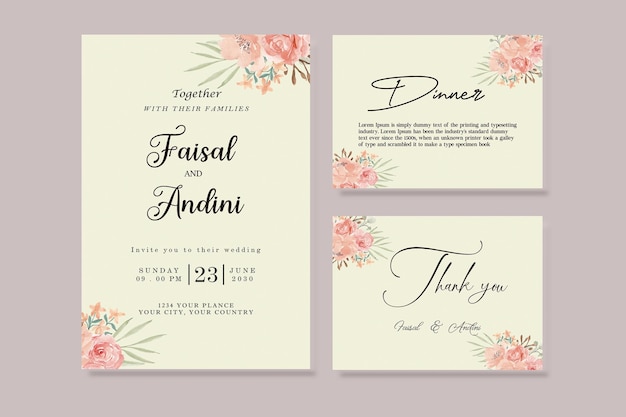 Wedding Invitation elegant invite thank you premium