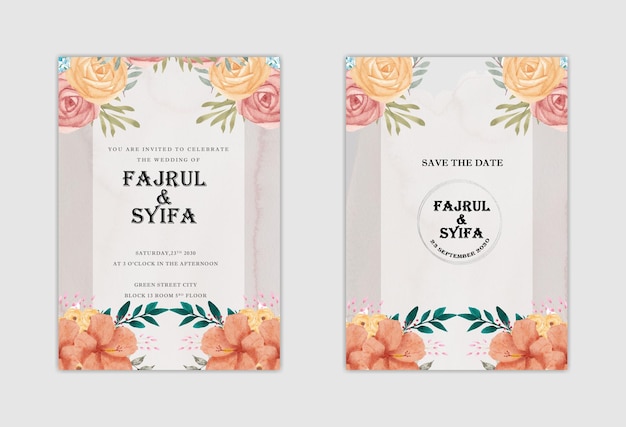 Wedding invitation elegant psd