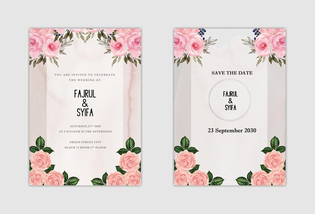 Wedding invitation elegant psd