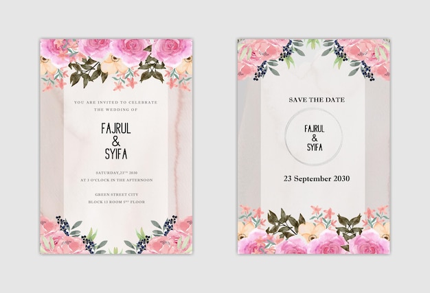 Wedding invitation elegant psd