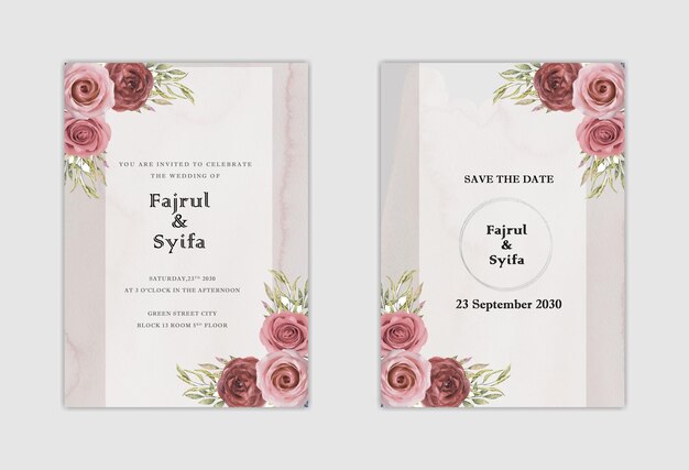 Wedding invitation elegant psd