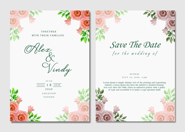 Wedding Invitation Floral psd