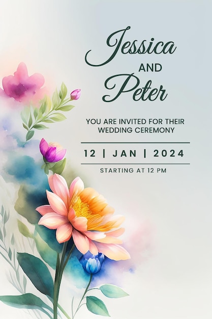 PSD wedding invitation greeting cards elegant vintage style